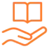 Offenes Buch mit einer Hand darunter
